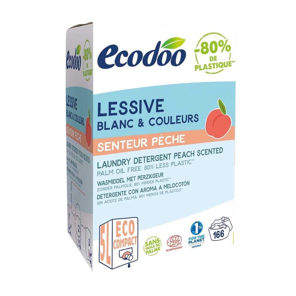 Ecodoo pyykinpesuaine persikka, hanapakkaus, 5 L
