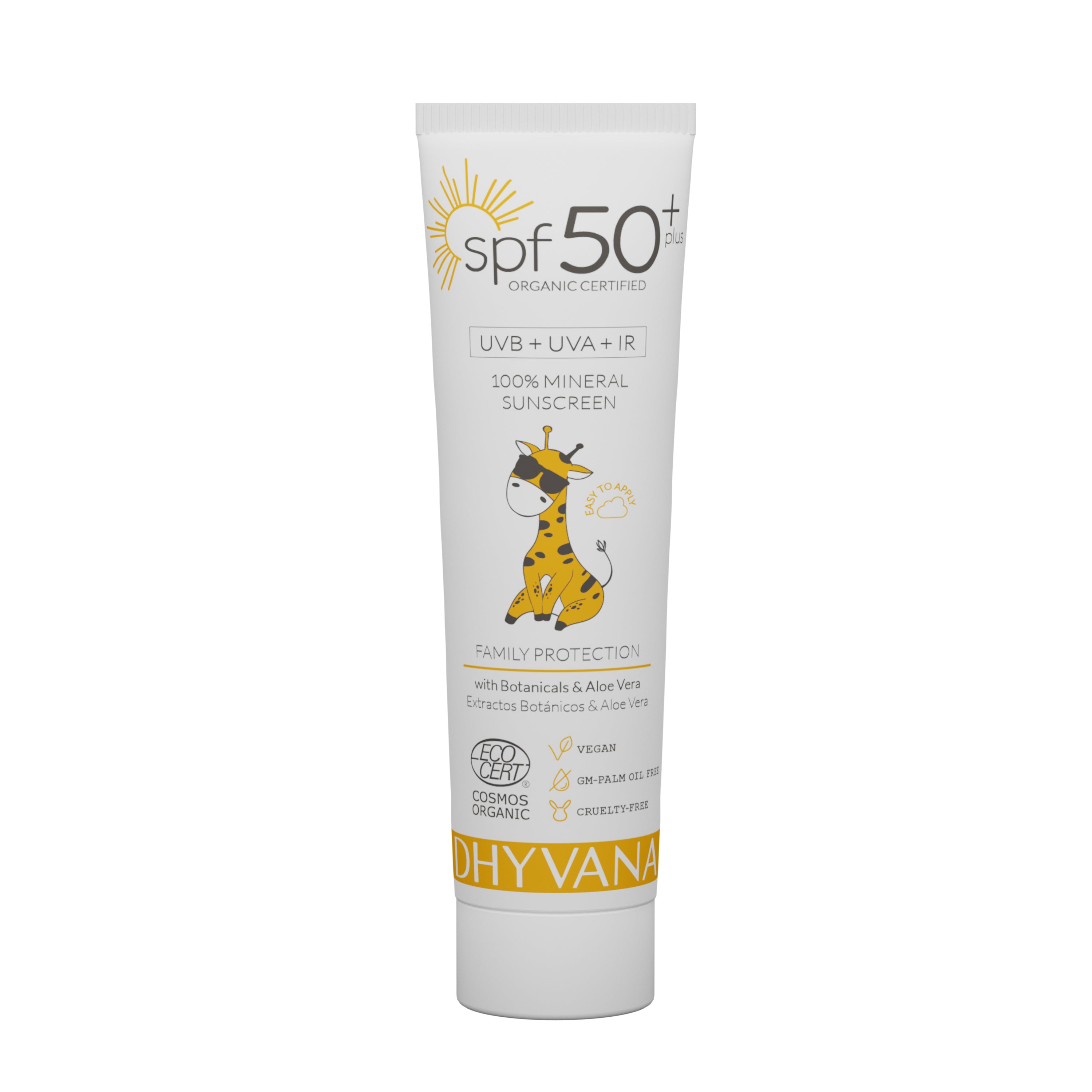 Dhyvana hajusteeton lasten aurinkovoide spf50+
