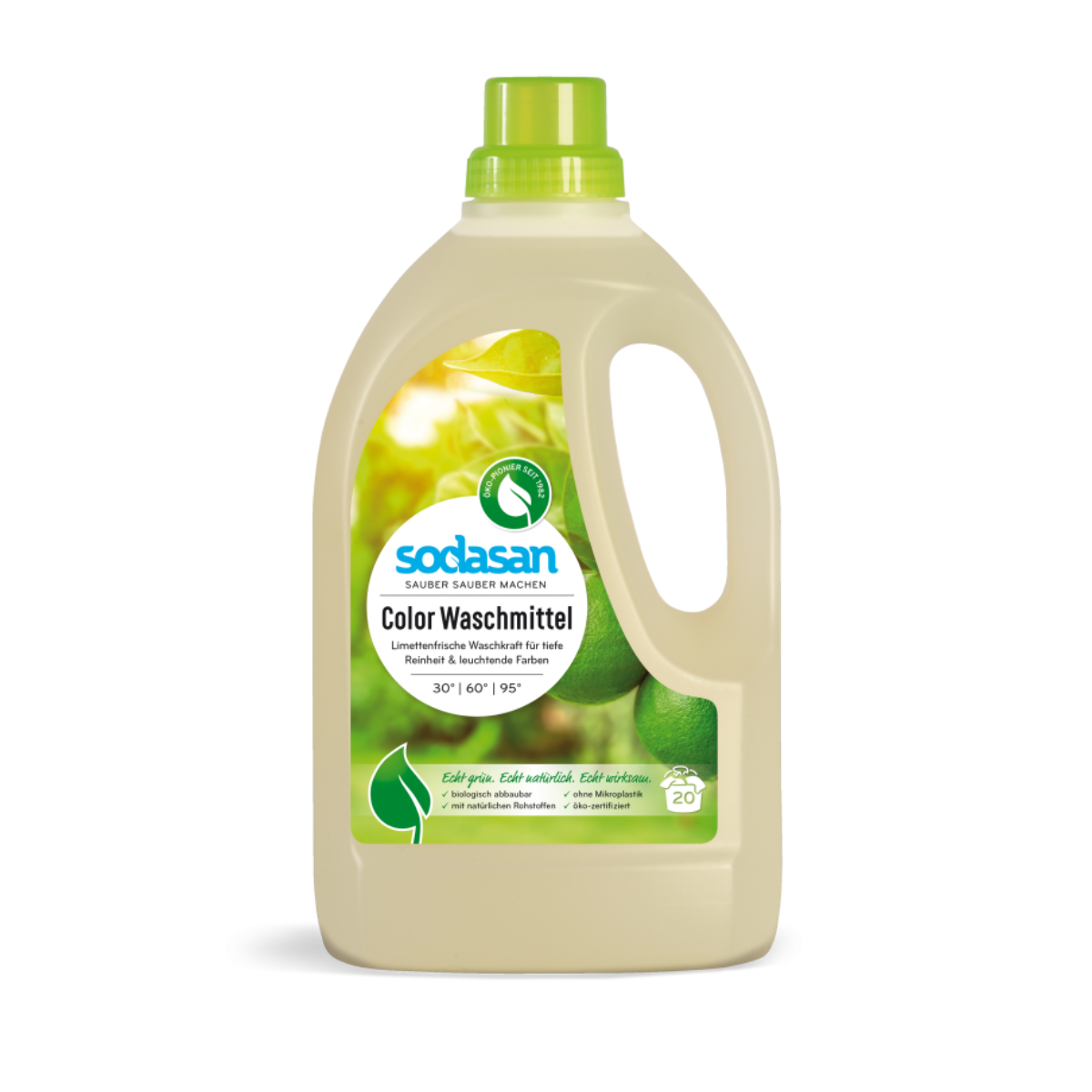 Sodasan pyykinpesuaine Color Lime, 1.5L