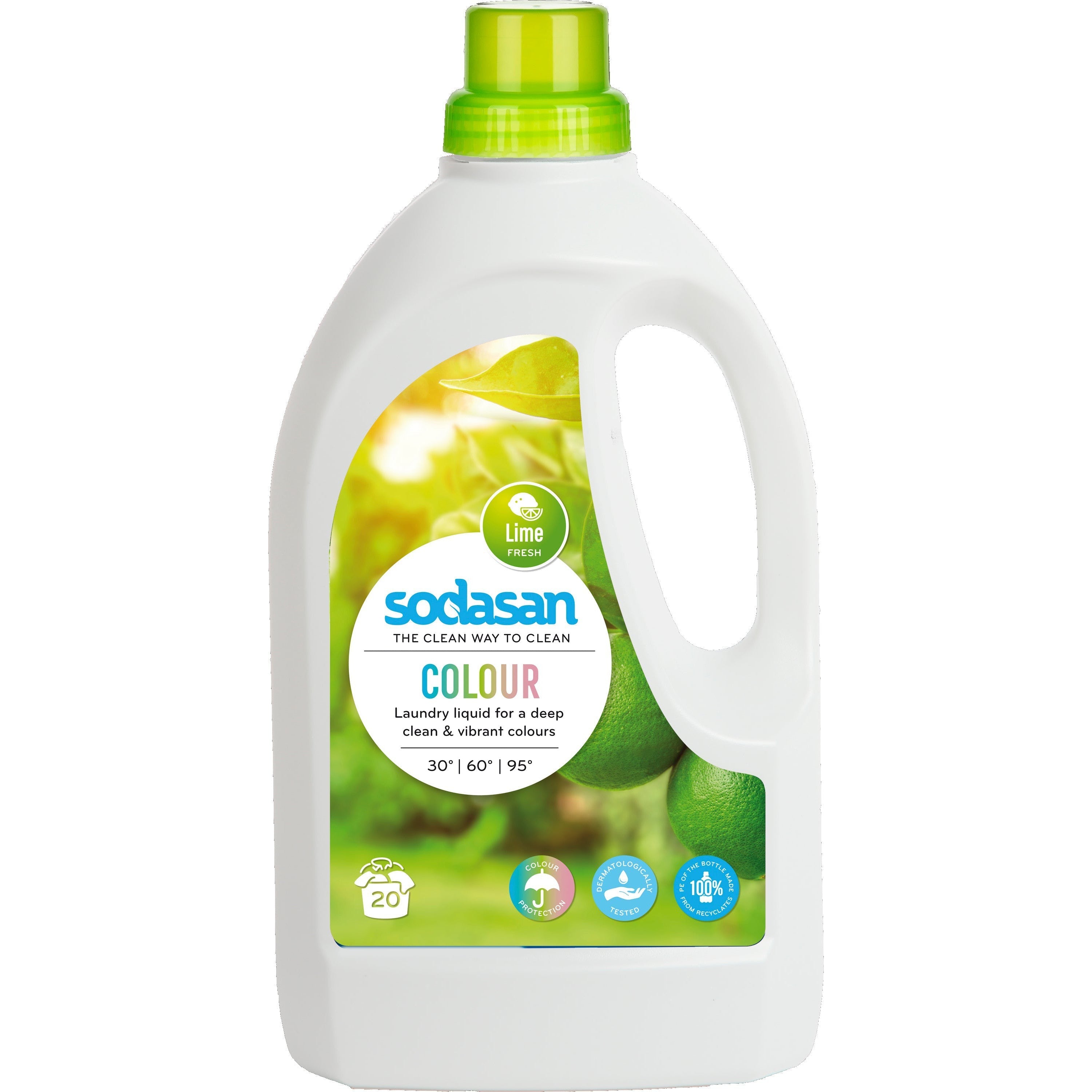 Sodasan pyykinpesuaine Color Lime, 1.5L