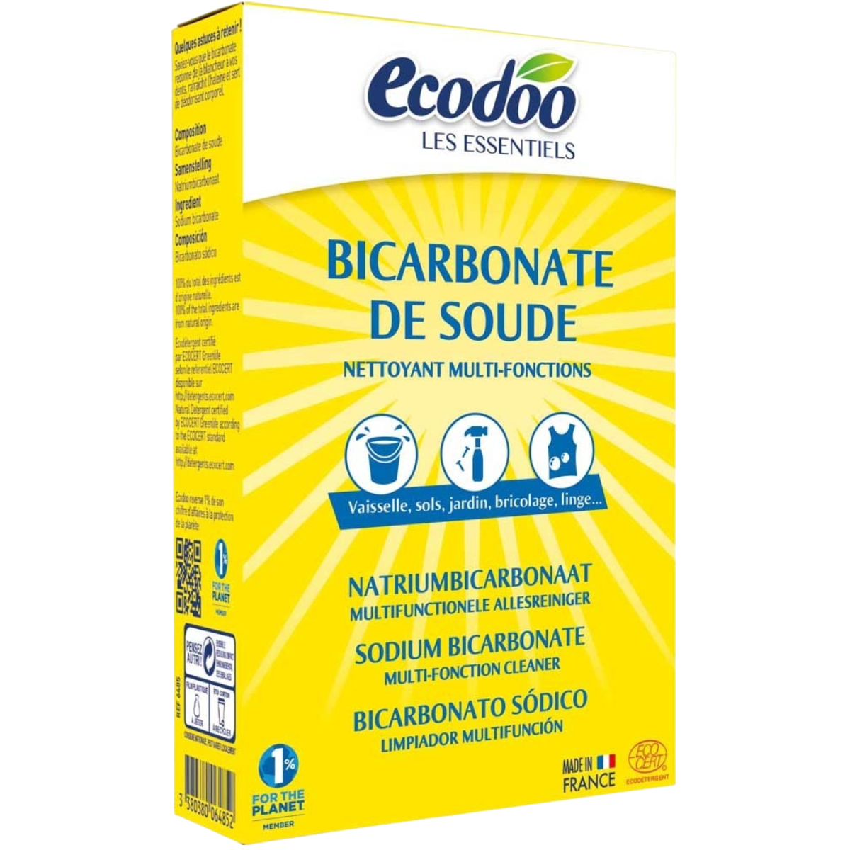 Ecodoo ruokasooda pesu- ja puhdistusaineeksi, 500 g