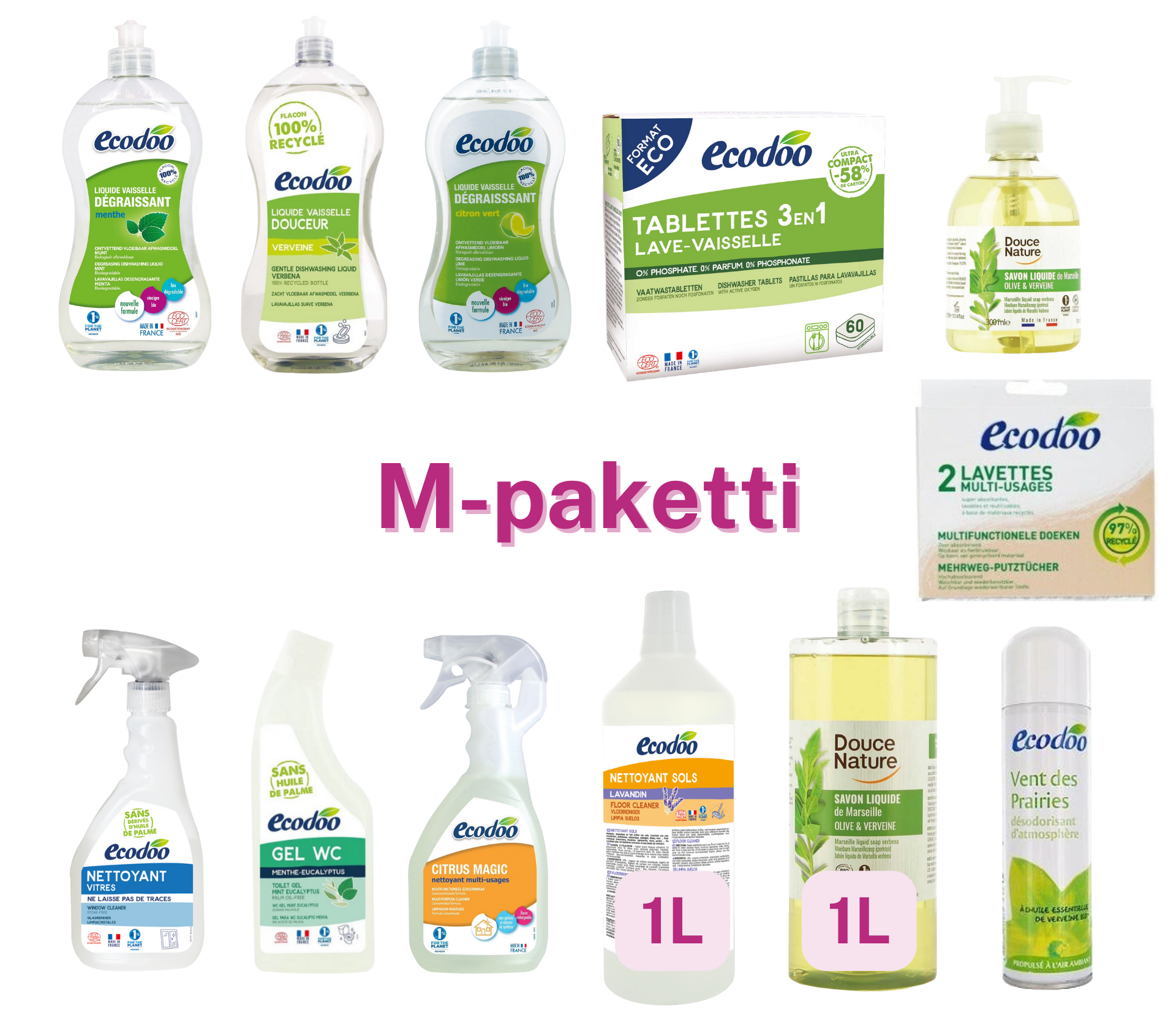 Työpaikan ekopesuaineet, paketti M